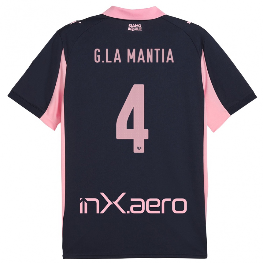 גברים כדורגל Giulio La Mantia #4 כחול נייבי ורוד הרחק ג'רזי 2025/26