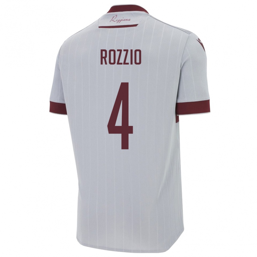 גברים כדורגל Paolo Rozzio #4 בורגונדי לבן הרחק ג'רזי 2025/26