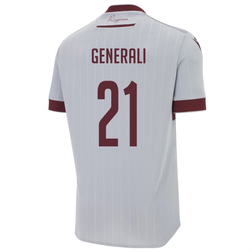גברים כדורגל Mattia Generali #21 בורגונדי לבן הרחק ג'רזי 2025/26