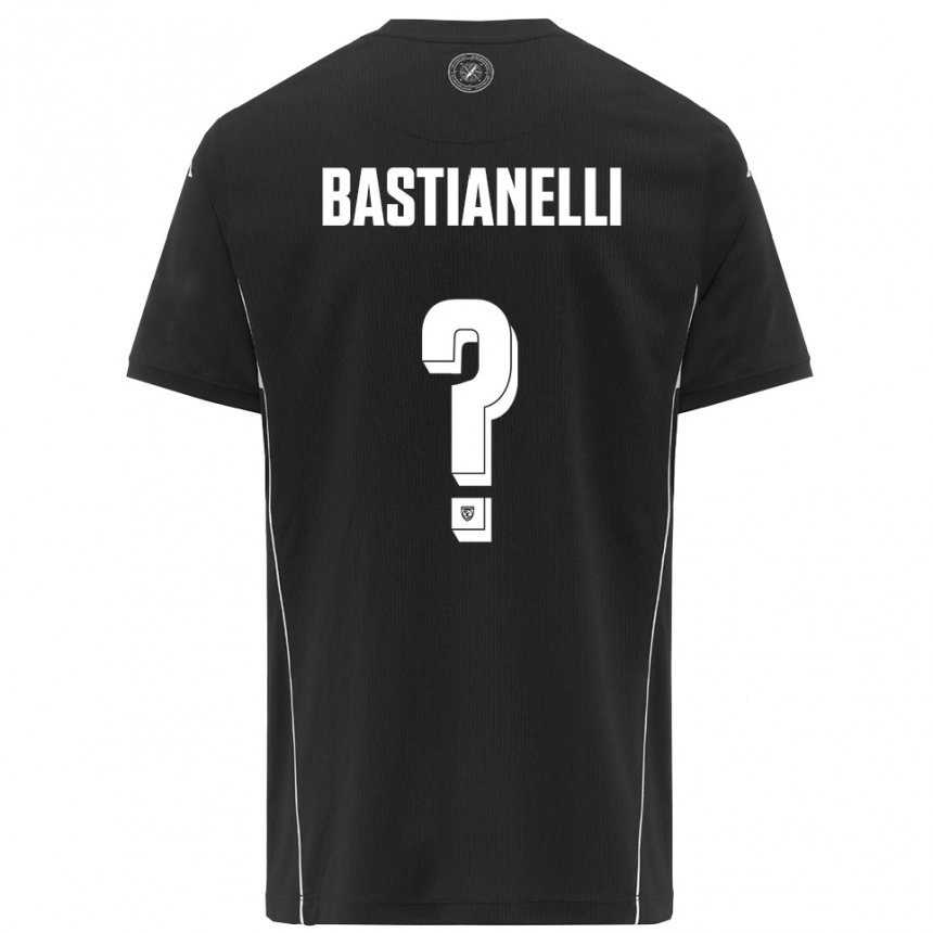 גברים כדורגל Flavio Bastianelli #0 שחור לבן הרחק ג'רזי 2025/26