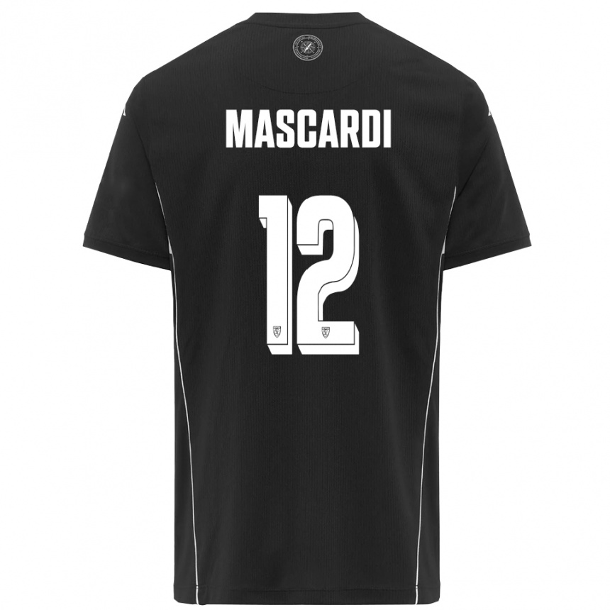 גברים כדורגל דייגו מסקרדי #12 שחור לבן הרחק ג'רזי 2025/26