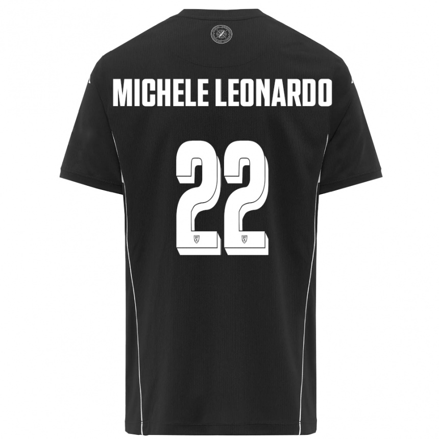 גברים כדורגל מטאו מיקלה לאונרדו #22 שחור לבן הרחק ג'רזי 2025/26