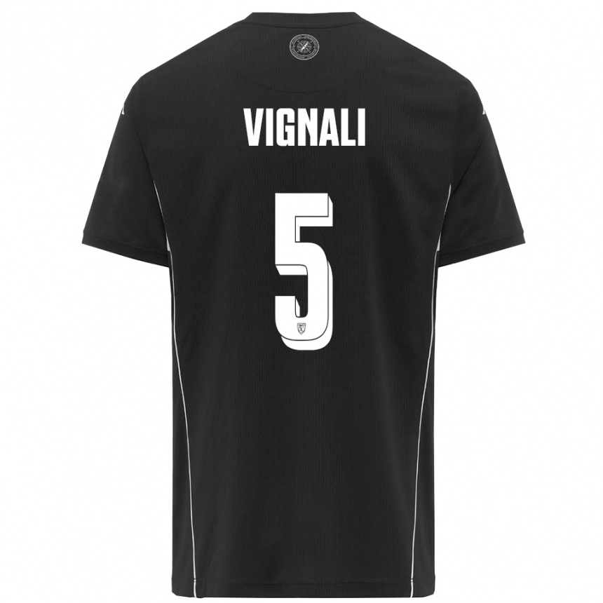 גברים כדורגל דייגו ויגנאלי #5 שחור לבן הרחק ג'רזי 2025/26