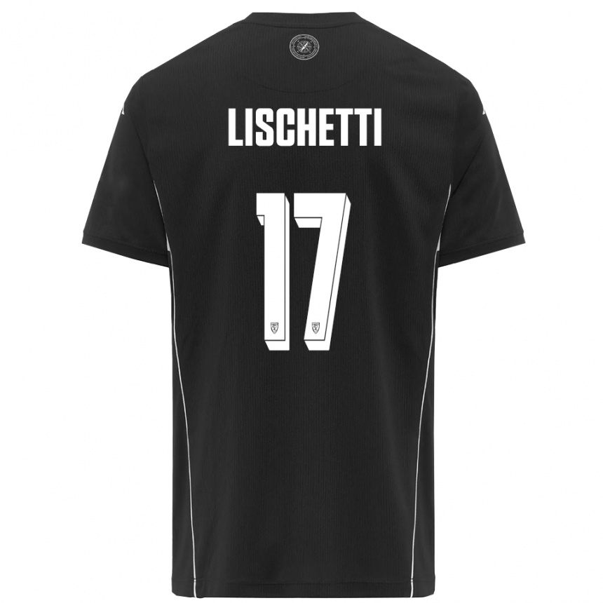 גברים כדורגל לורנזו ליזקטי #17 שחור לבן הרחק ג'רזי 2025/26