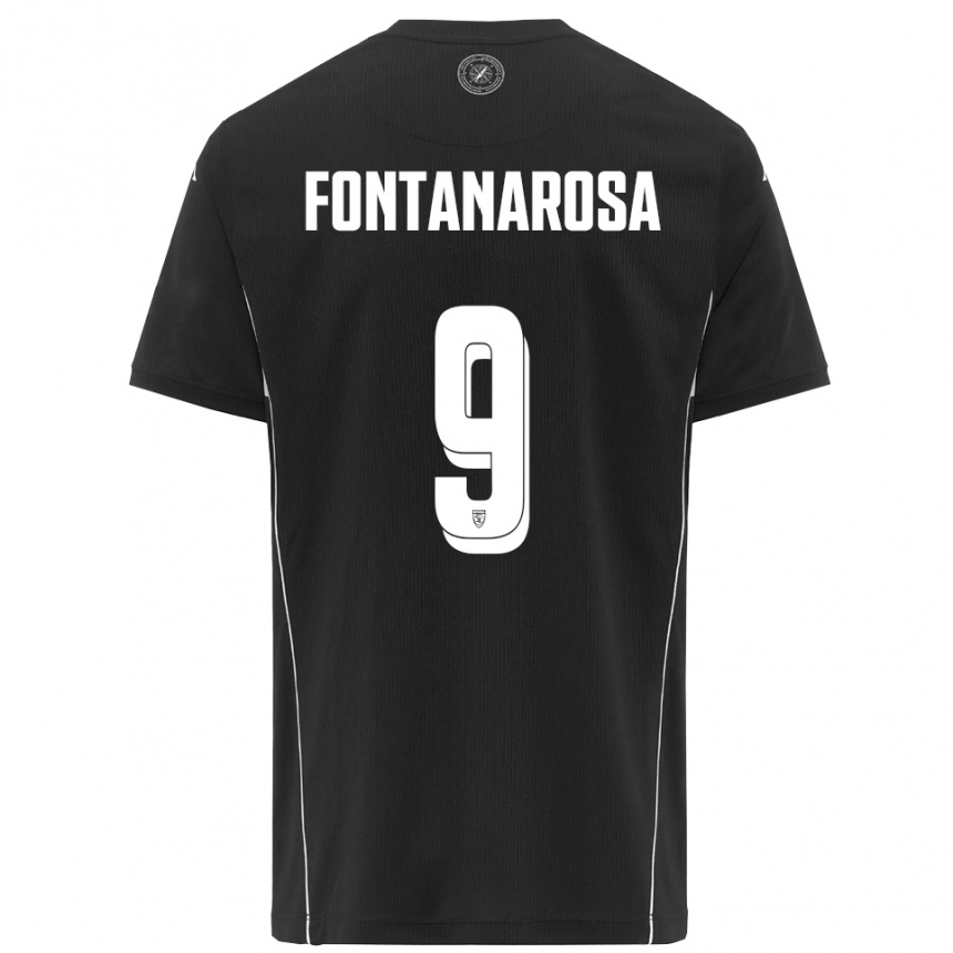 גברים כדורגל ריקרדו פונטנרוסה #9 שחור לבן הרחק ג'רזי 2025/26