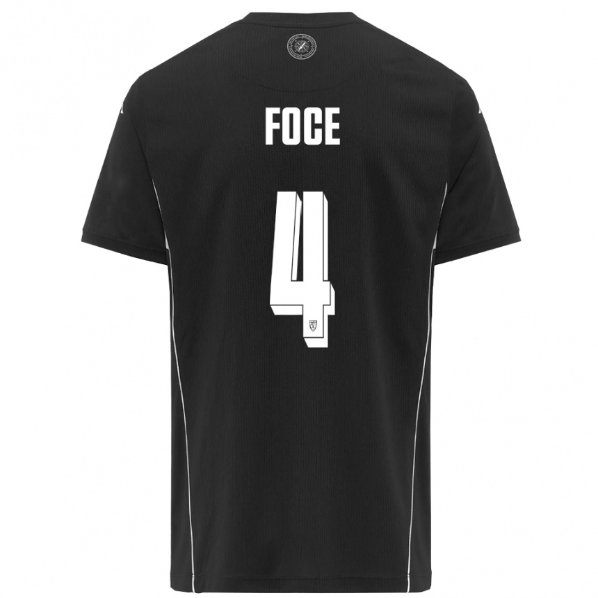 גברים כדורגל Jacopo Foce #4 שחור לבן הרחק ג'רזי 2025/26