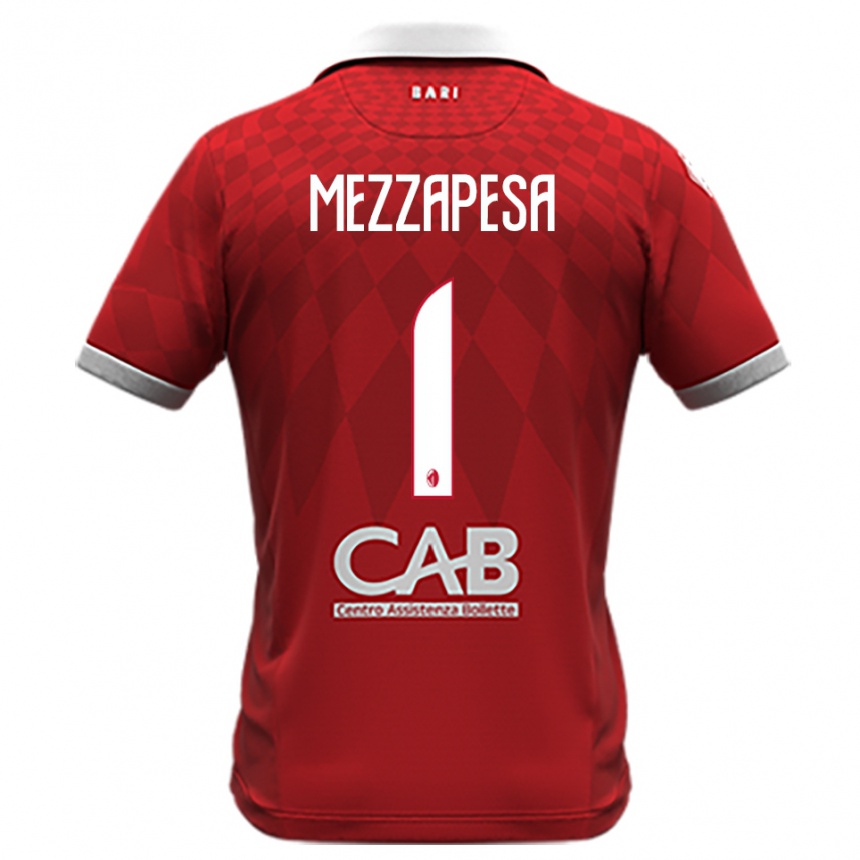 גברים כדורגל Alessandro Mezzapesa #1 אדום לבן הרחק ג'רזי 2025/26