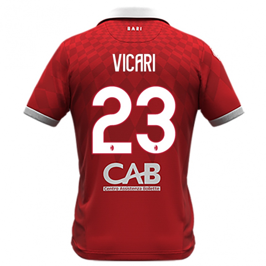 גברים כדורגל Francesco Vicari #23 אדום לבן הרחק ג'רזי 2025/26