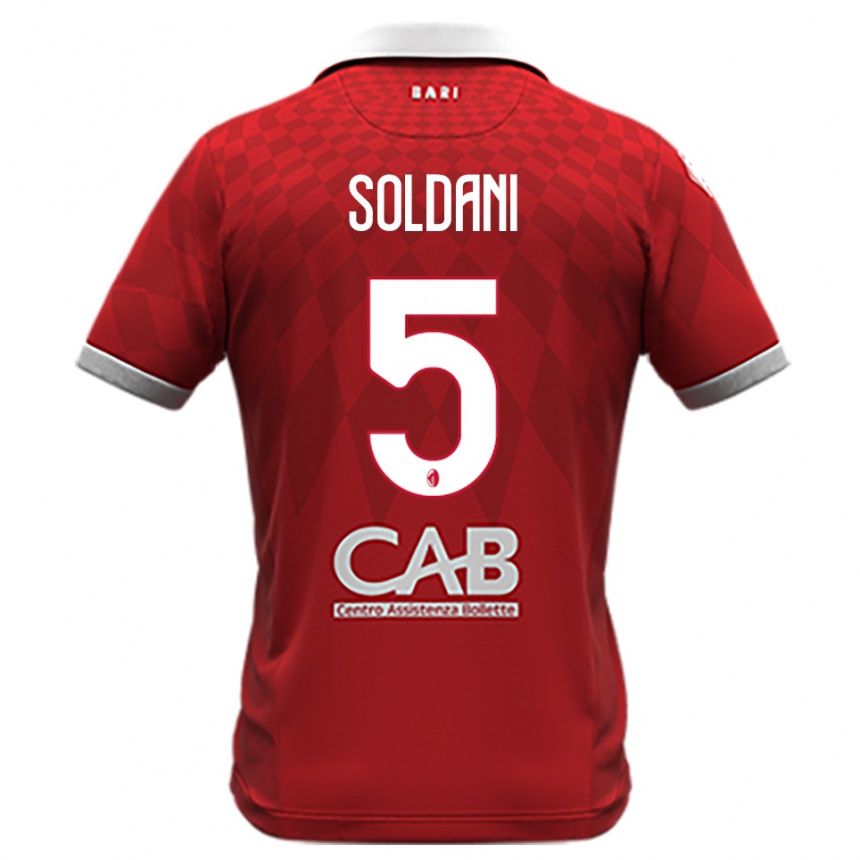 גברים כדורגל Mauro Soldani #5 אדום לבן הרחק ג'רזי 2025/26