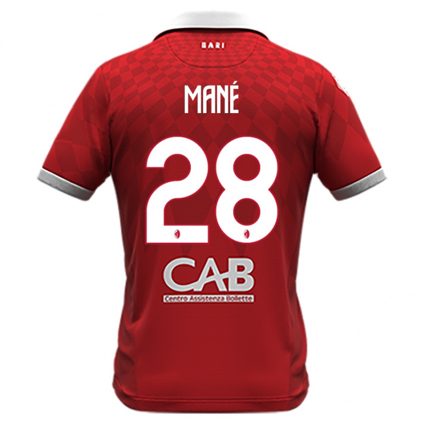 גברים כדורגל מוסה מאנה #28 אדום לבן הרחק ג'רזי 2025/26