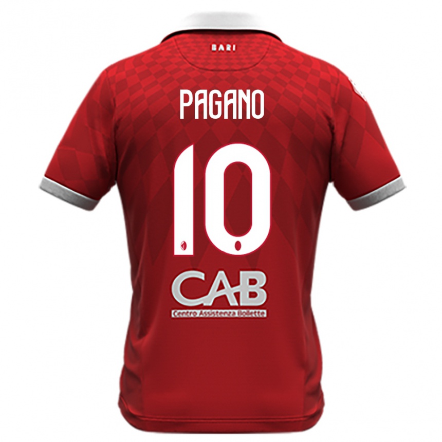 גברים כדורגל ריקרדו פגאנו #10 אדום לבן הרחק ג'רזי 2025/26