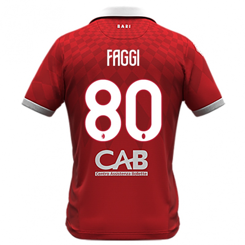 גברים כדורגל פיליפו פאגי #80 אדום לבן הרחק ג'רזי 2025/26