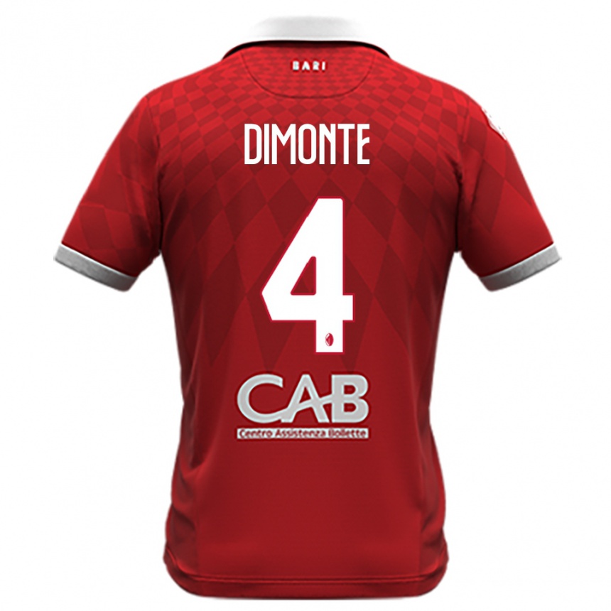 גברים כדורגל Paolo Dimonte #4 אדום לבן הרחק ג'רזי 2025/26