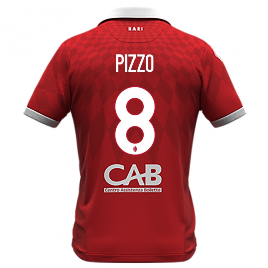 גברים כדורגל Benedetto Pizzo #8 אדום לבן הרחק ג'רזי 2025/26