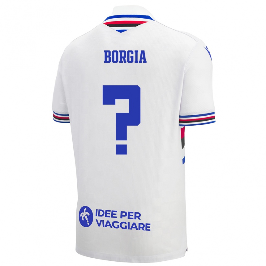 גברים כדורגל Francesco Borgia #0 לבן כחול אדום הרחק ג'רזי 2025/26