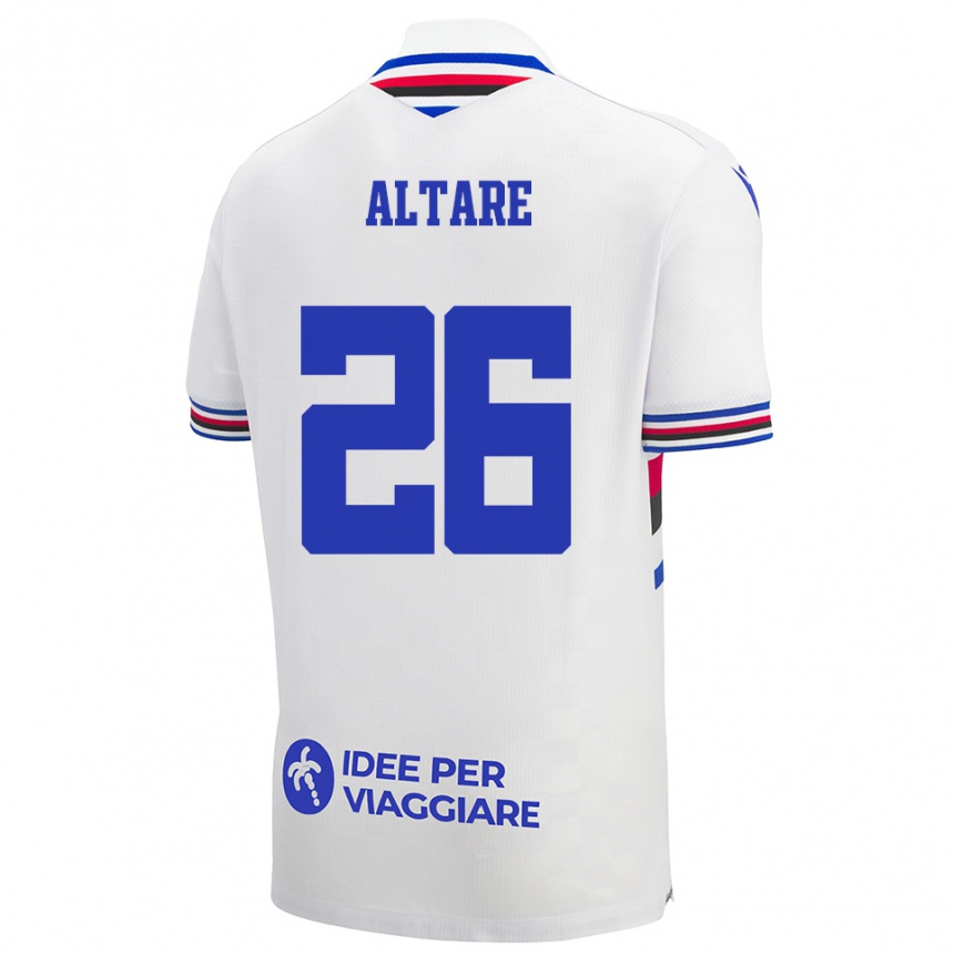 גברים כדורגל Giorgio Altare #26 לבן כחול אדום הרחק ג'רזי 2025/26