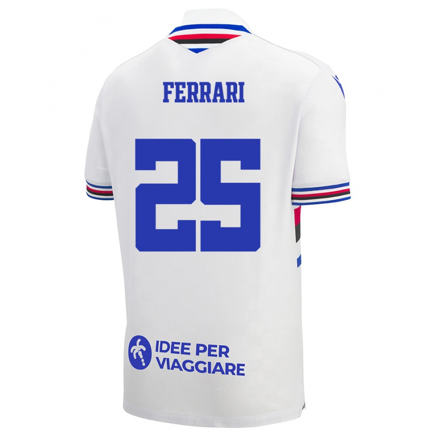גברים כדורגל Alex Ferrari #25 לבן כחול אדום הרחק ג'רזי 2025/26