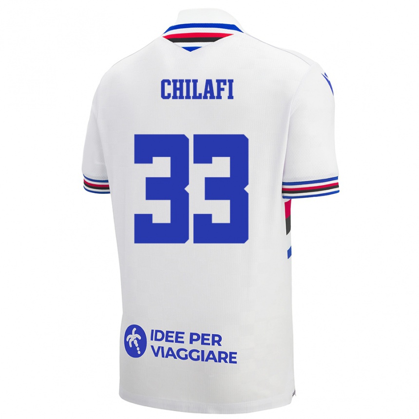 גברים כדורגל Ardijan Chilafi #33 לבן כחול אדום הרחק ג'רזי 2025/26