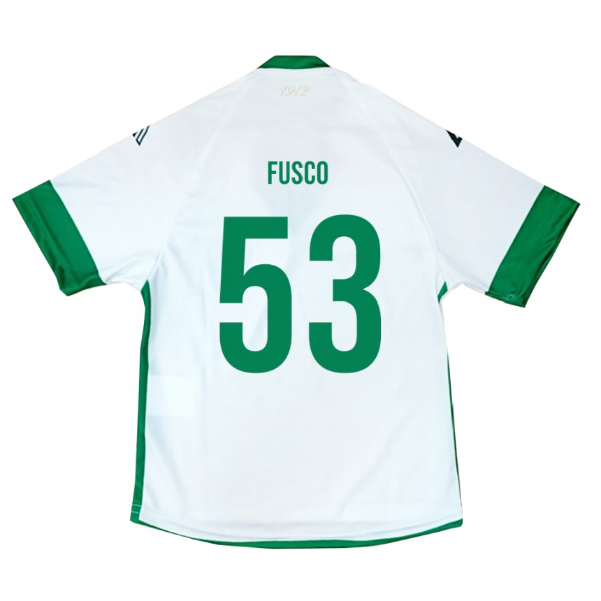 גברים כדורגל Salvatore Fusco #53 לבן ירוק כחול הרחק ג'רזי 2025/26