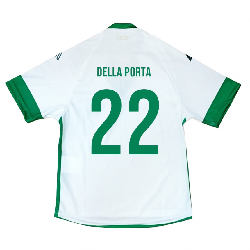 גברים כדורגל סימון דלה פורטה #22 לבן ירוק כחול הרחק ג'רזי 2025/26