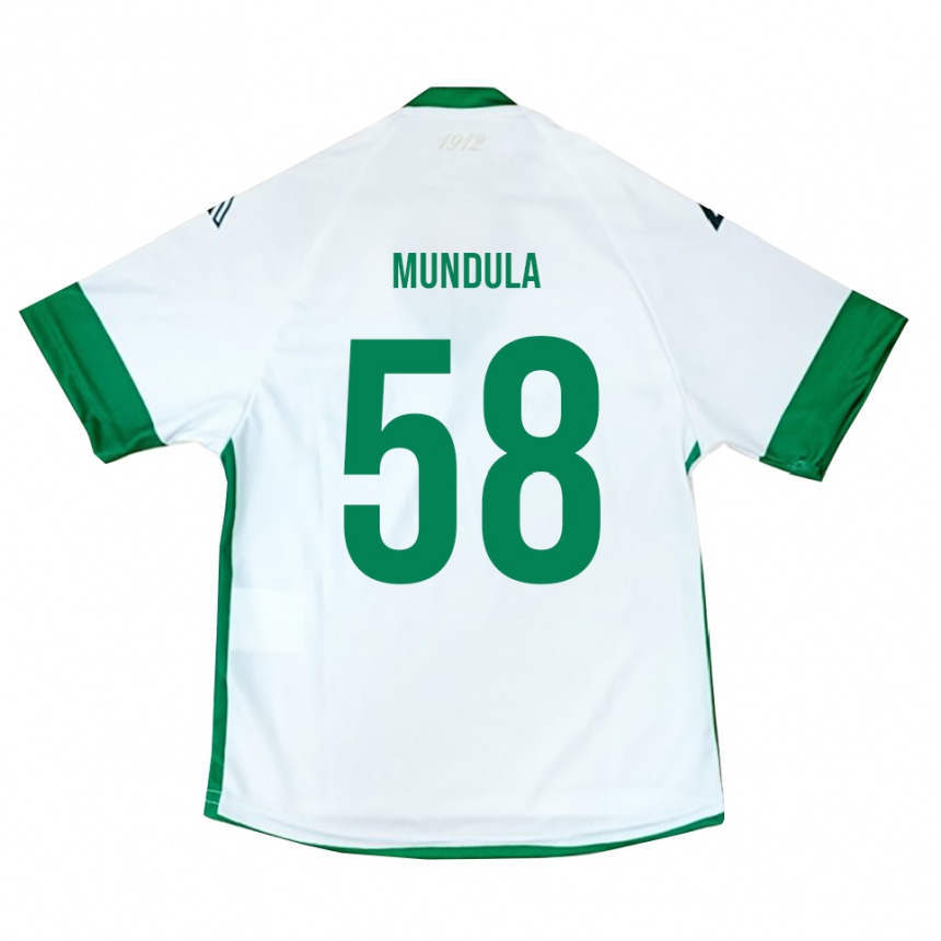 גברים כדורגל Ciro Mundula #58 לבן ירוק כחול הרחק ג'רזי 2025/26