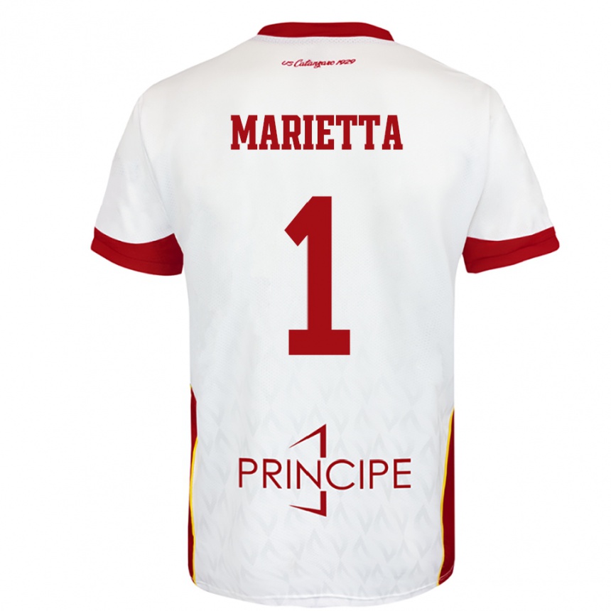 גברים כדורגל Christian Marietta #1 לבן אדום הרחק ג'רזי 2025/26