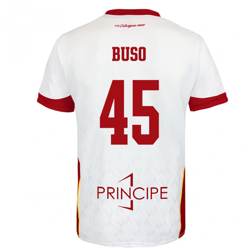 גברים כדורגל ניקולו בוסו #45 לבן אדום הרחק ג'רזי 2025/26