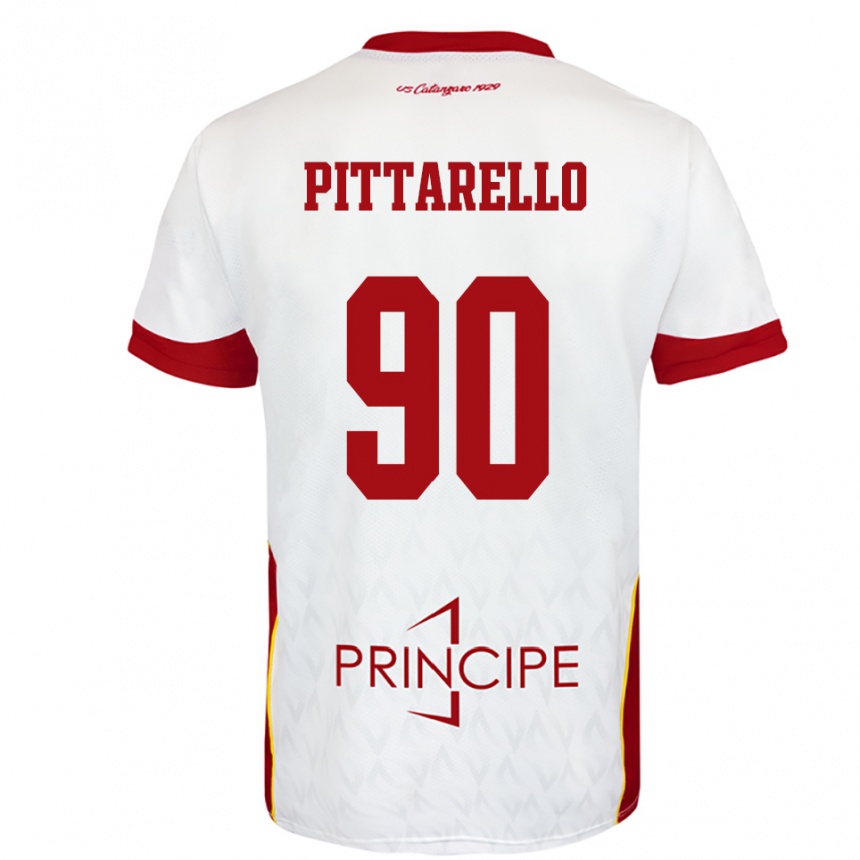 גברים כדורגל Filippo Pittarello #90 לבן אדום הרחק ג'רזי 2025/26