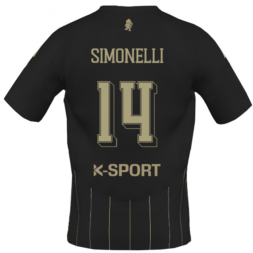 גברים כדורגל Alessandro Simonelli #14 אפור לבן הרחק ג'רזי 2025/26