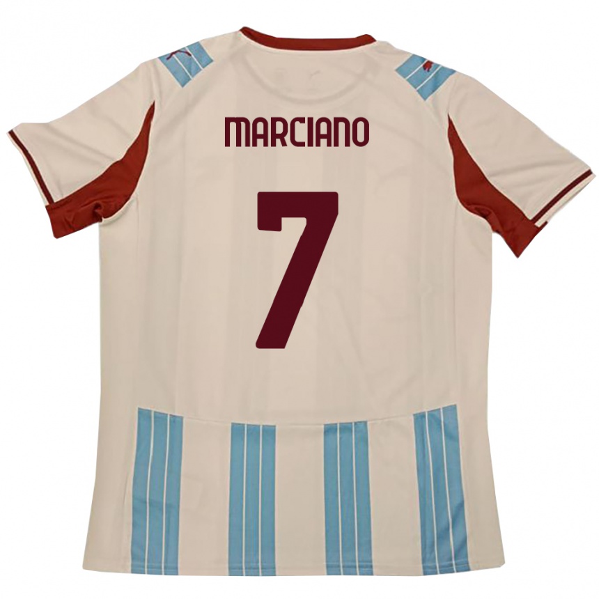 גברים כדורגל Nicolò Marciano #7 תכלת לבן הרחק ג'רזי 2025/26