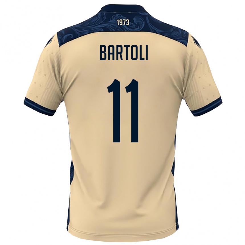 גברים כדורגל Emanuele Bartoli #11 לבן כחול נייבי הרחק ג'רזי 2025/26