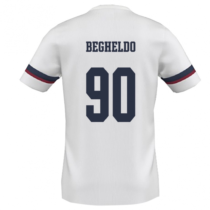 גברים כדורגל Gianmarco Begheldo #90 לבן אדום הרחק ג'רזי 2025/26