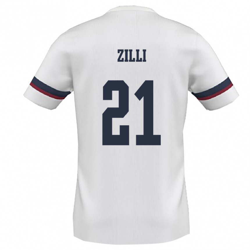 גברים כדורגל מאסימו זילי #21 לבן אדום הרחק ג'רזי 2025/26