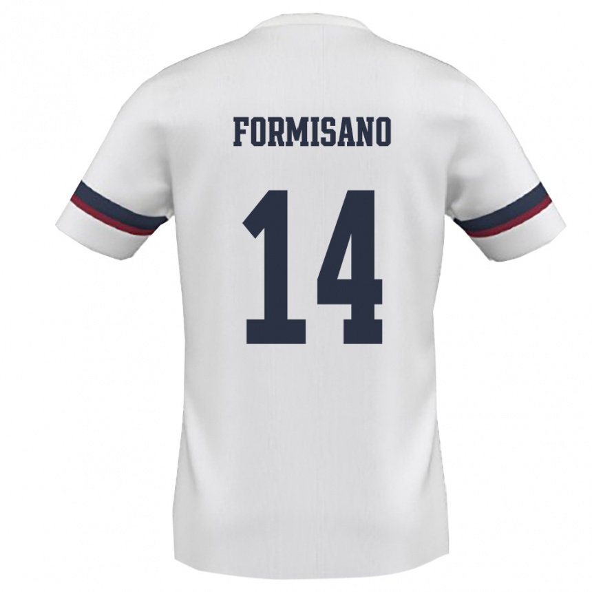 גברים כדורגל Cristiano Formisano #14 לבן אדום הרחק ג'רזי 2025/26