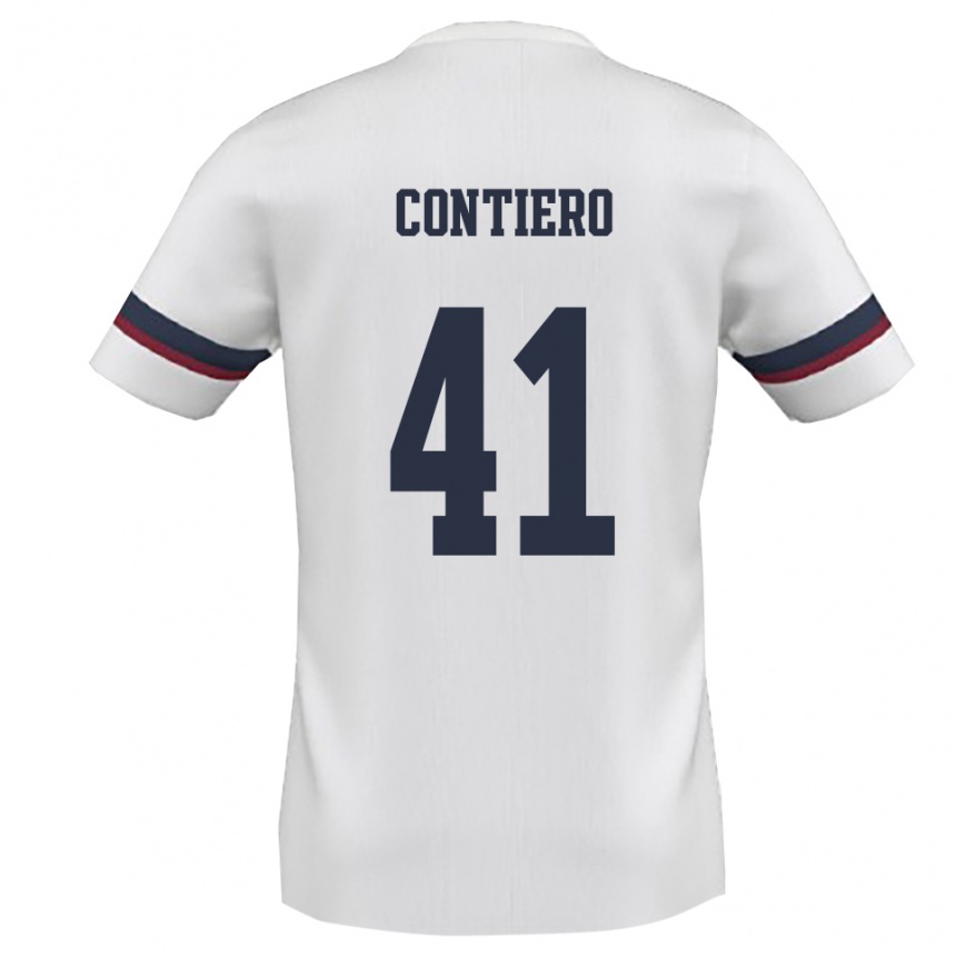 גברים כדורגל Edoardo Contiero #41 לבן אדום הרחק ג'רזי 2025/26