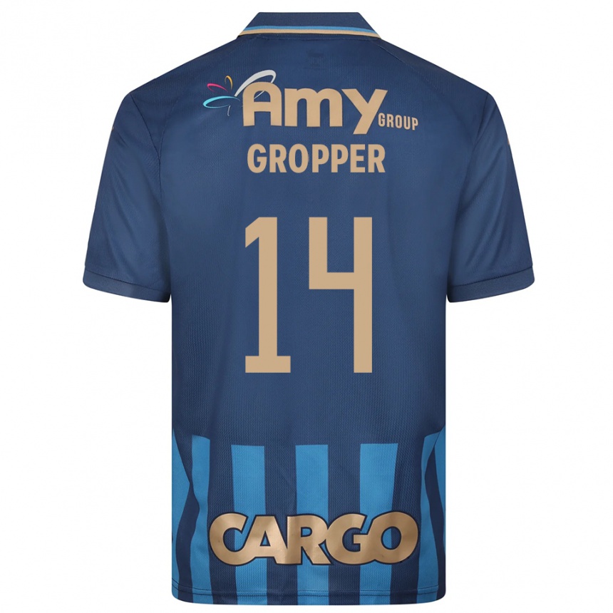 גברים כדורגל דני גרופר #14 כחול נייבי כחול הרחק ג'רזי 2025/26