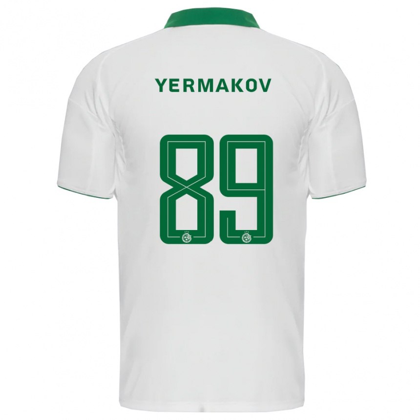 גברים כדורגל גאורגי ירמקוב #89 לבן ירוק הרחק ג'רזי 2025/26