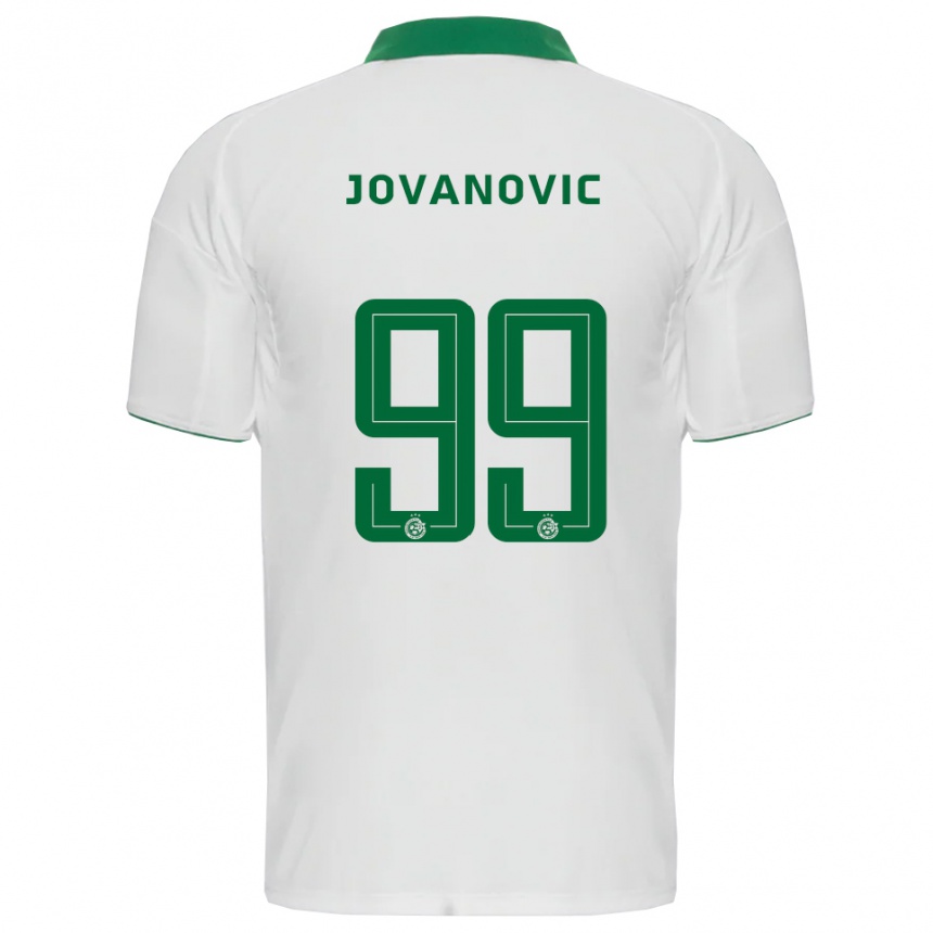 גברים כדורגל ג'ורג'ה יובאנוביץ' #99 לבן ירוק הרחק ג'רזי 2025/26