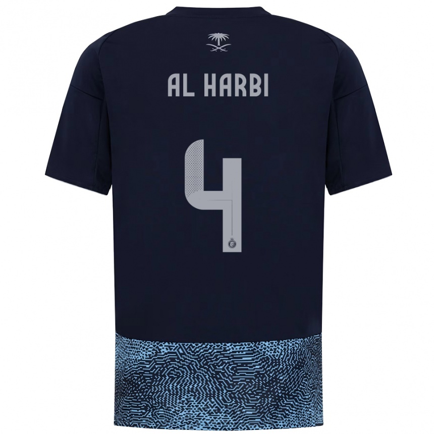 גברים כדורגל Fay Al-Harbi #4 כחול נייבי תכלת הרחק ג'רזי 2025/26