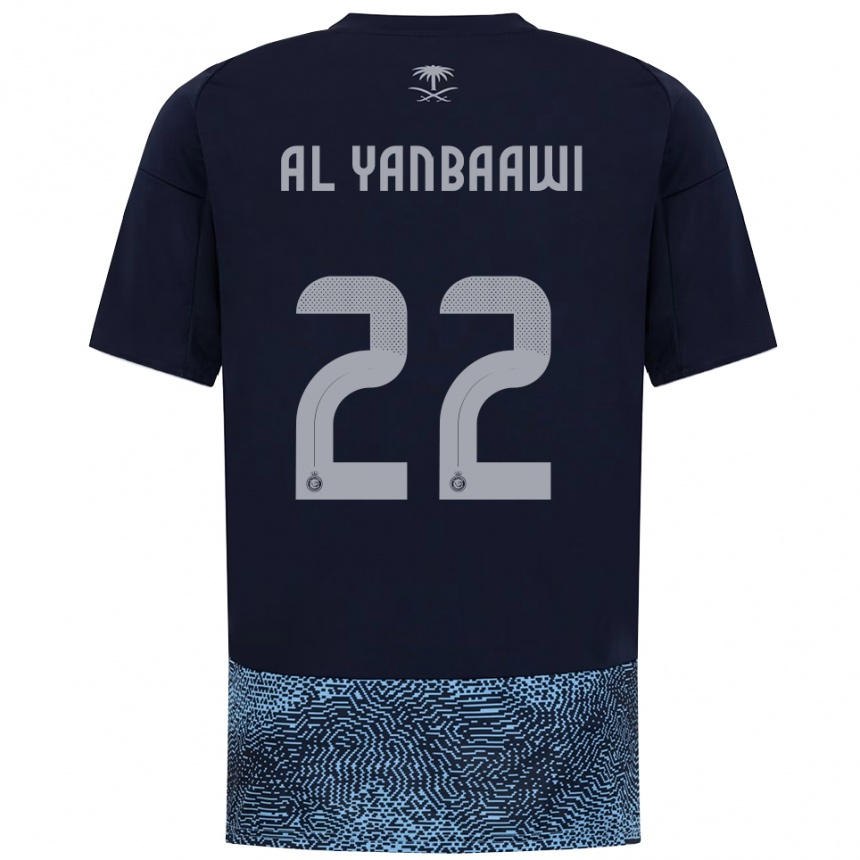 גברים כדורגל Tahani Al-Yanbaawi #22 כחול נייבי תכלת הרחק ג'רזי 2025/26
