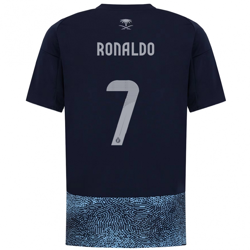 גברים כדורגל כריסטיאנו רונאלדו #7 כחול נייבי תכלת הרחק ג'רזי 2025/26