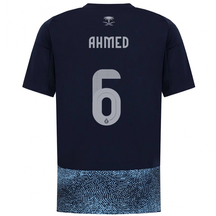 גברים כדורגל Aseel Ahmed #6 כחול נייבי תכלת הרחק ג'רזי 2025/26