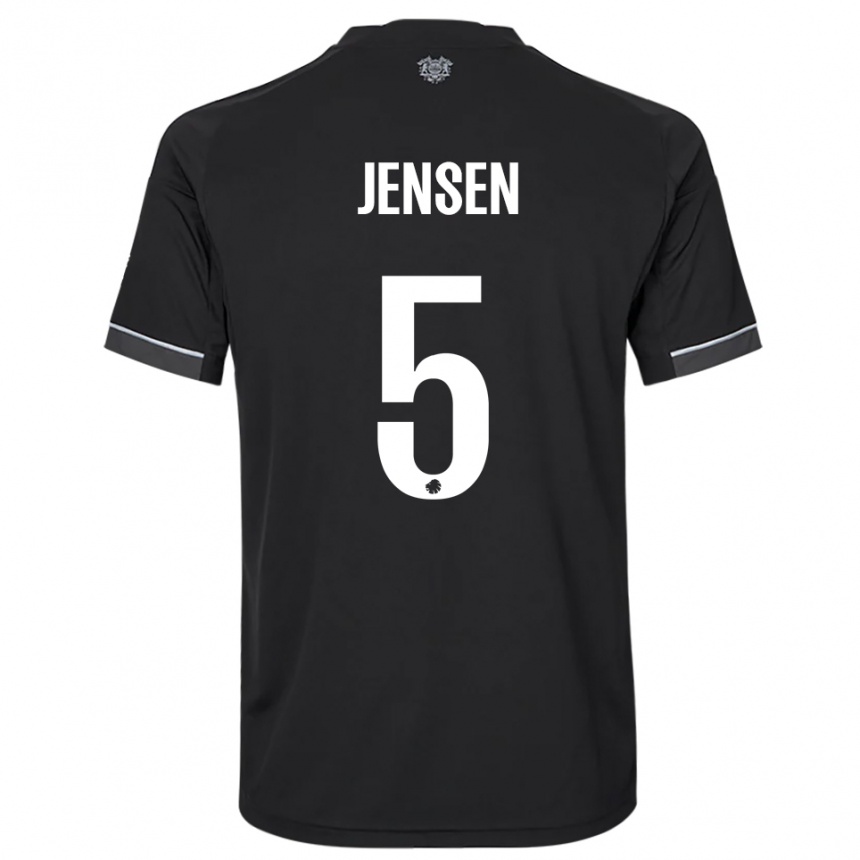 גברים כדורגל Emma Jensen #5 שחור לבן הרחק ג'רזי 2025/26