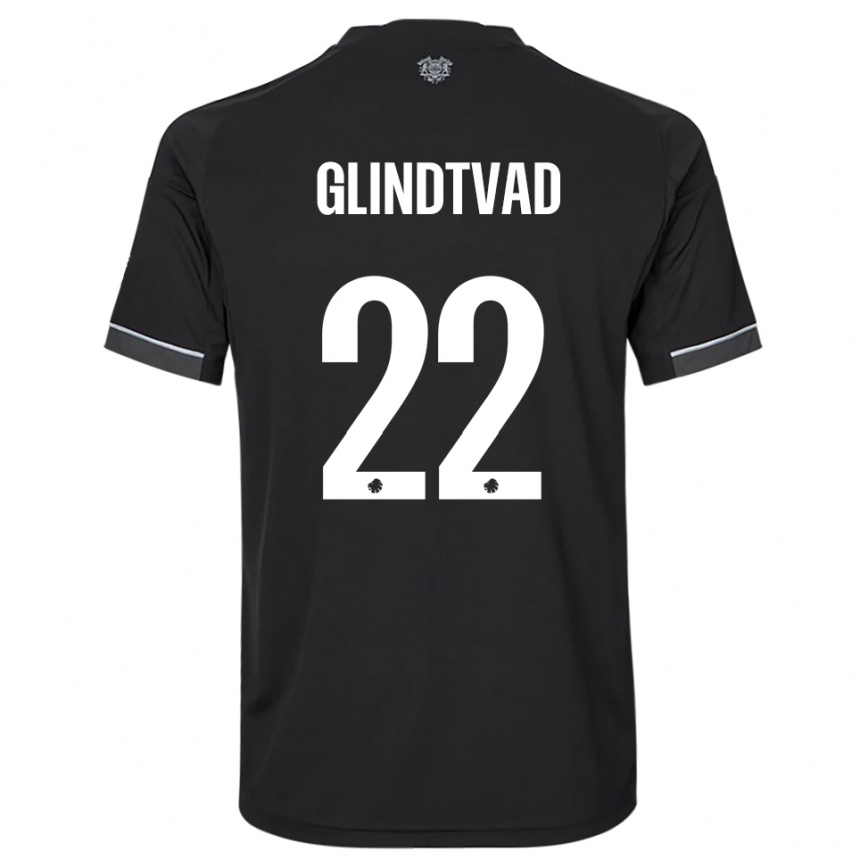 גברים כדורגל William Glindtvad #22 שחור לבן הרחק ג'רזי 2025/26