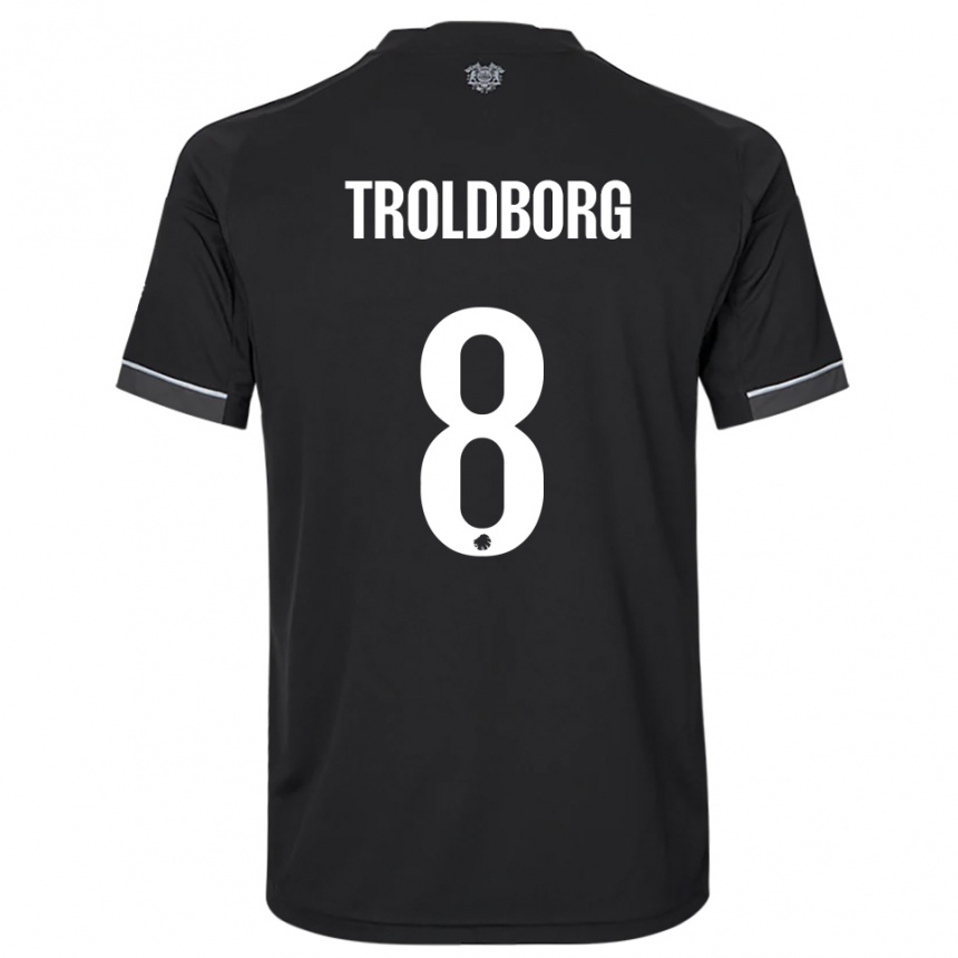 גברים כדורגל פרדריקה טרולדבורג #8 שחור לבן הרחק ג'רזי 2025/26