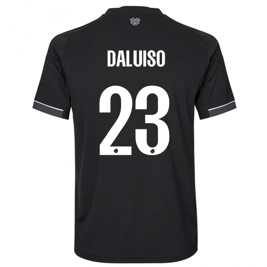 גברים כדורגל Christoffer Daluiso #23 שחור לבן הרחק ג'רזי 2025/26