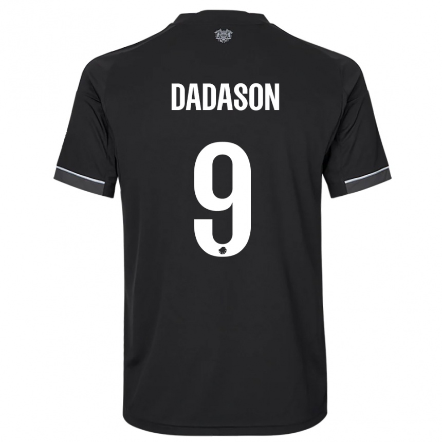 גברים כדורגל Viktor Dadason #9 שחור לבן הרחק ג'רזי 2025/26