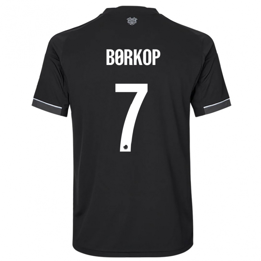 גברים כדורגל Julie Børkop #7 שחור לבן הרחק ג'רזי 2025/26