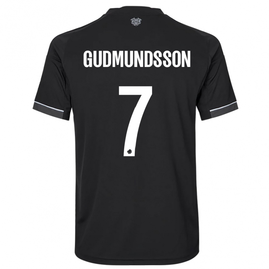 גברים כדורגל Galdur Gudmundsson #7 שחור לבן הרחק ג'רזי 2025/26