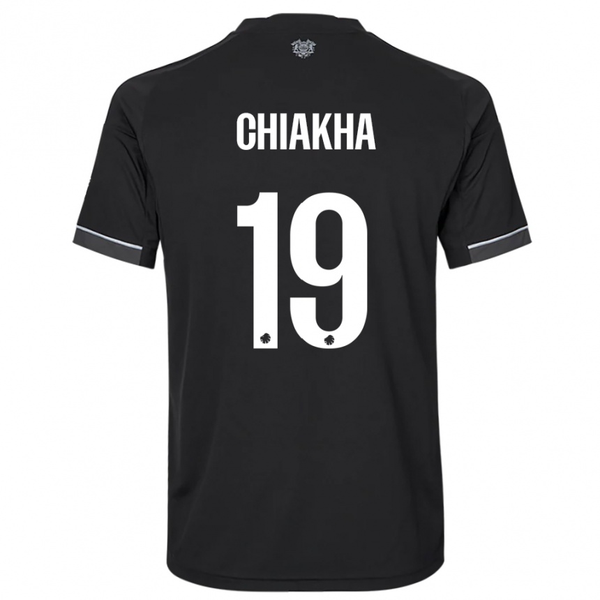 גברים כדורגל אמין צ'יאקה #19 שחור לבן הרחק ג'רזי 2025/26